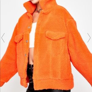 Orange fur coat